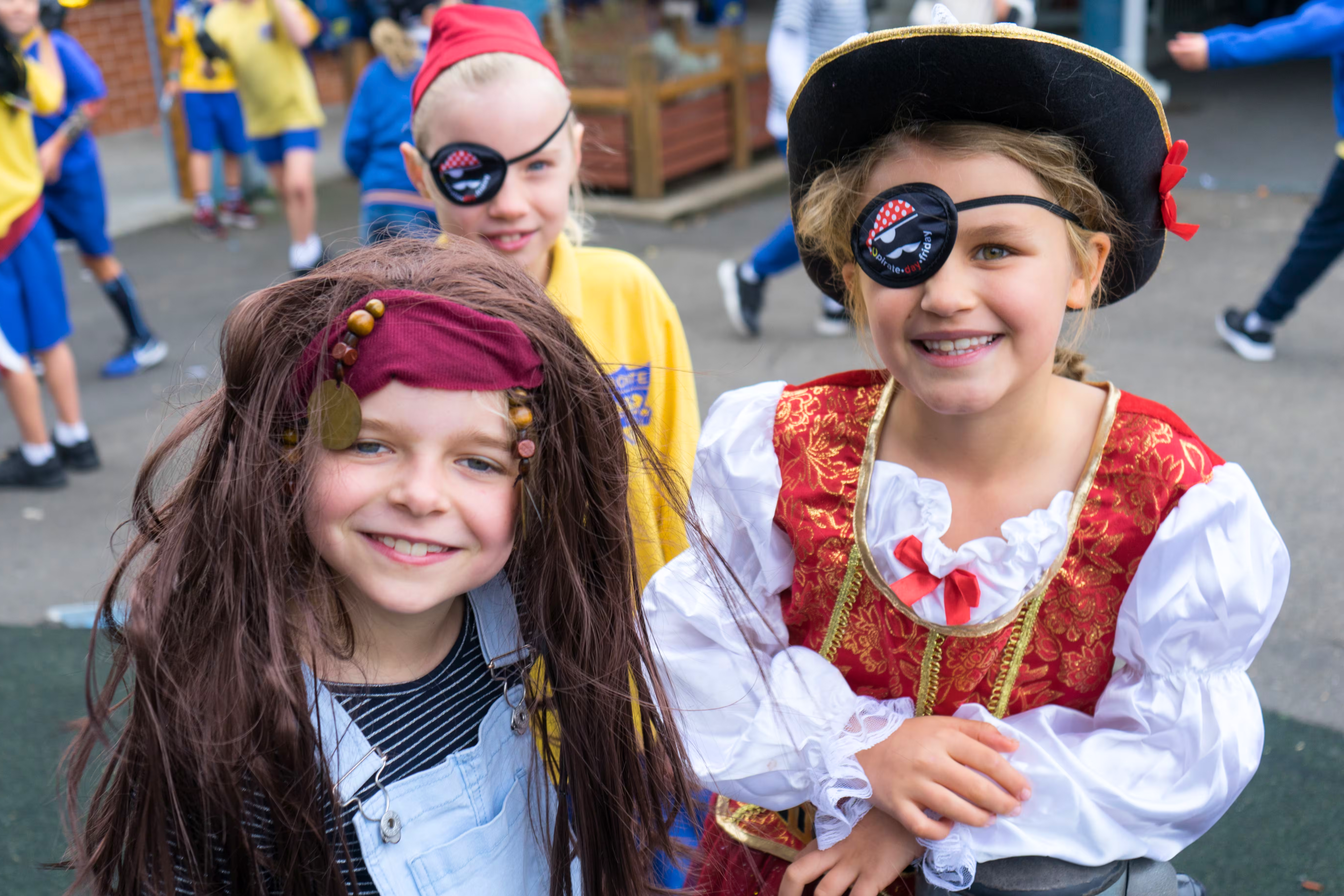 Children dressed as pirates for Pirate Day