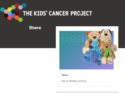 A screen capture of the TKCP website shows the Store where you can purchase bears to be donated to 
