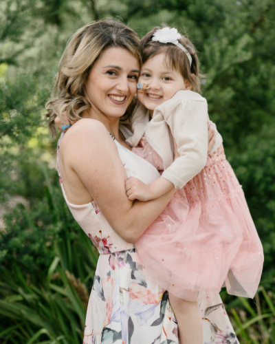 Meagan with her daughter, Harper
