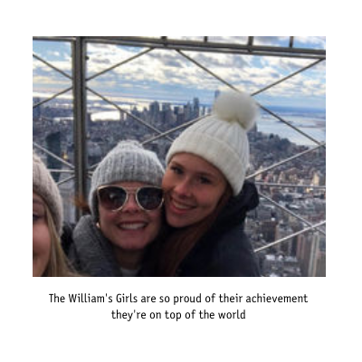 The William's Girls are so proud of their achievement they're on top of the world