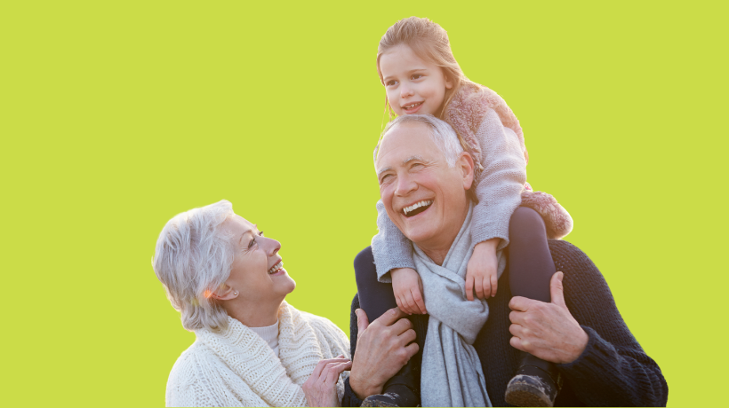 Grandparents thinking about  future generations with bequest wording in your will.