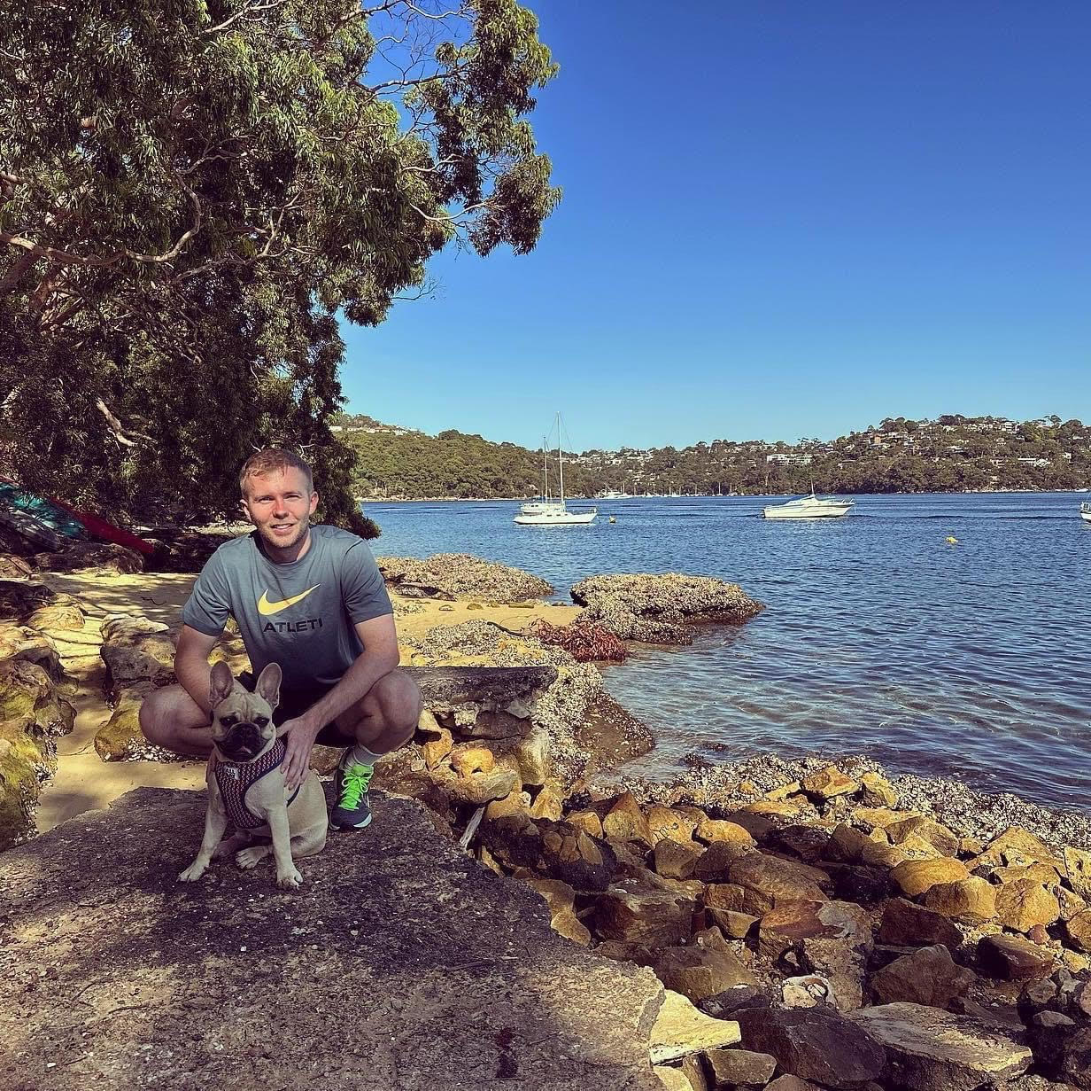 Scott Robertson getting out and about with his dog during the Better Challenge
