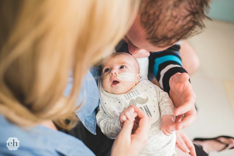 A difficult start: Baxter being treated for acute myeloid leukaemia (AML).