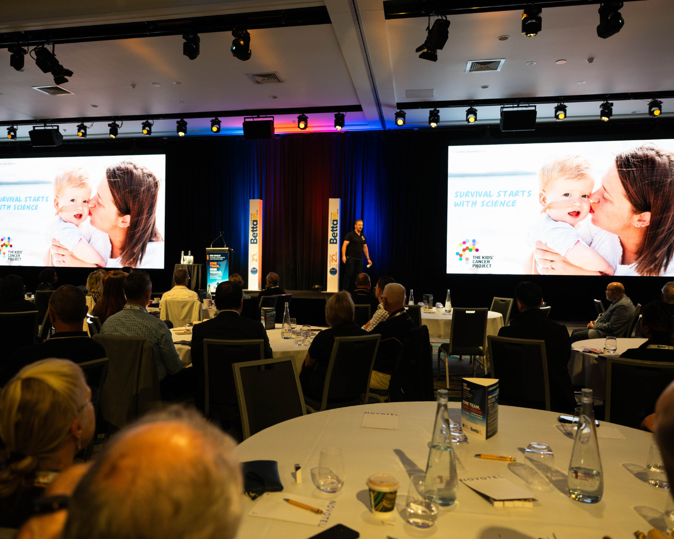 The Kids' Cancer Project's Patrick Phibbs, Head of Partnerships, speaking on stage at the 2026 BSR Conference
